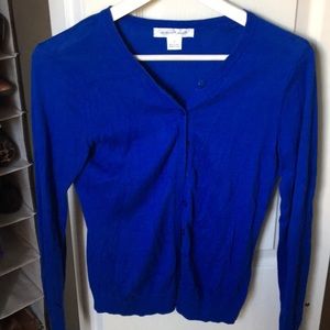Blue button-down cardigan